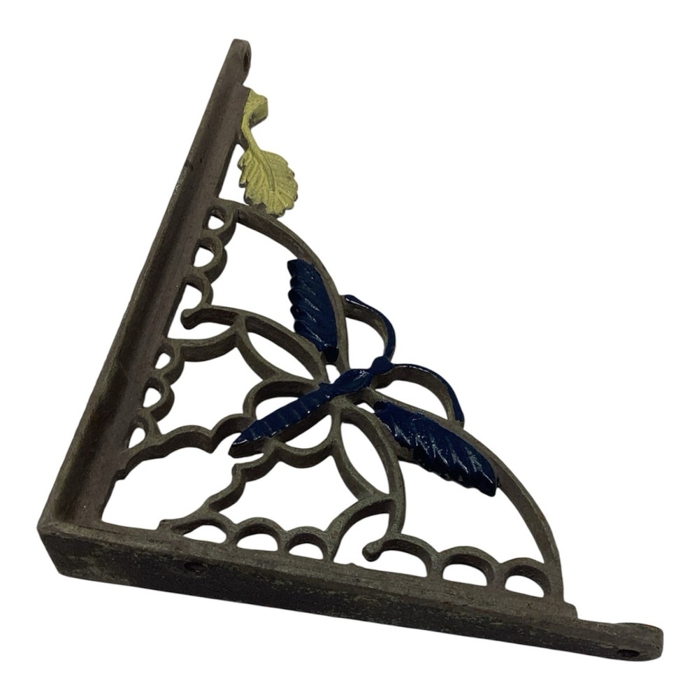Victorian Cast Iron Shelf Bracket W/ Dragonfly 5-1/2" X 7-1/2"
